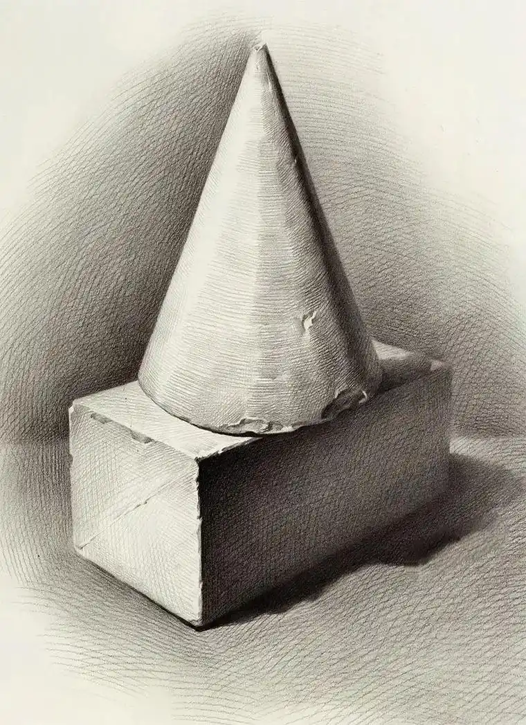 几何体组合素描(中级)#跟着抖音学画画 #一起学画画 #素描 - 抖音