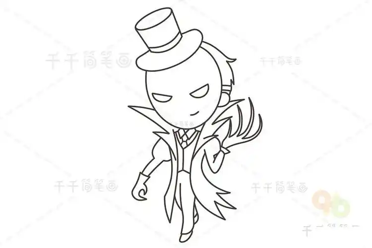 手游第五人格杰克简笔画画法