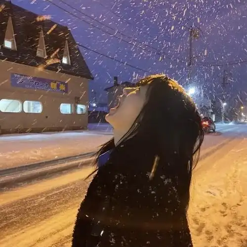 求美女和雪景的头像