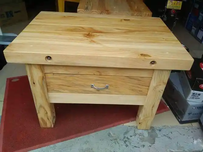 钳工重型实木工作台原木工具虎钳操作台工作台