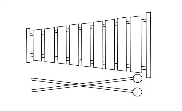 彩色木琴简笔画画法图片