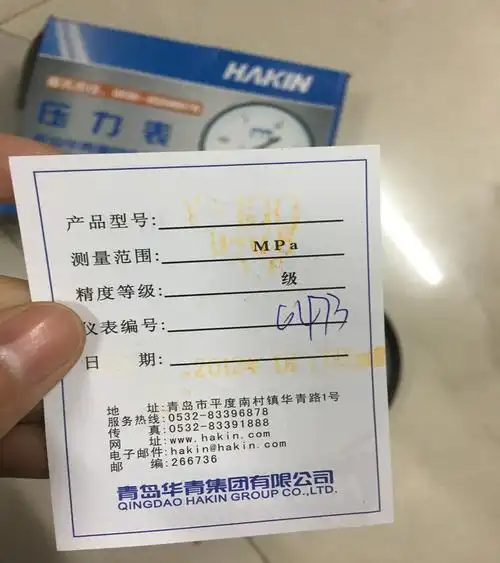 青岛华青压力表y10006mpa水压气压压力表