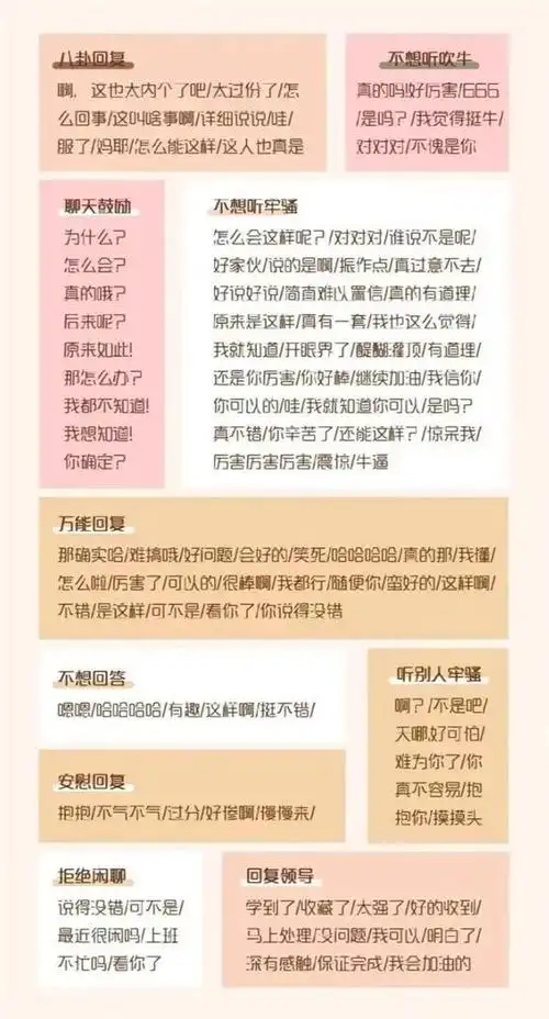 微信官方整理聊天万能回复模板 再也不会把天聊死了!