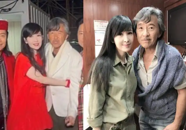 54岁周慧敏挽腰林子祥合影明星大腕齐聚太豪华全穿红衣好喜庆