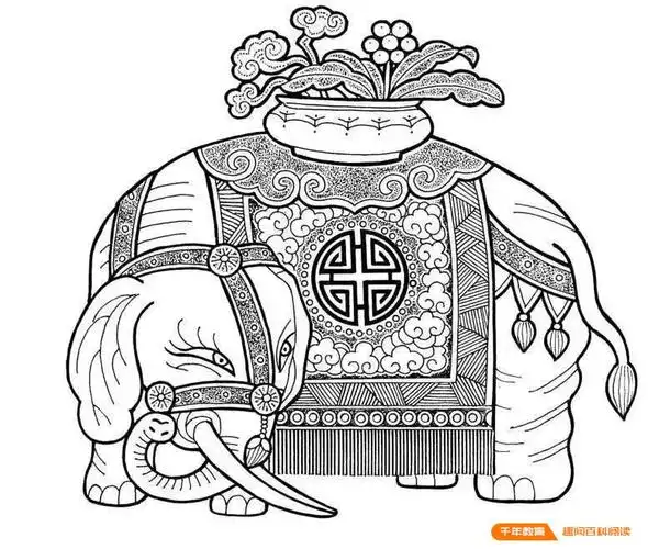 也叫太平景象,喜象升平,形容河清海晏,民康物阜,象是中华传统吉祥纹样