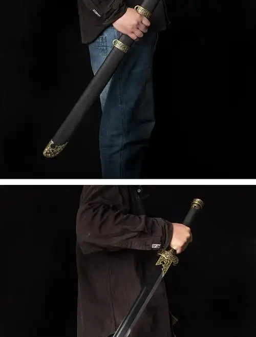 喜幕德黑金古刀盗墓笔记张起灵锰钢古刀手工刀剑户外车载cos未开 黑金