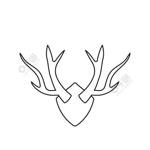 鹿角的图标细线设计矢量图