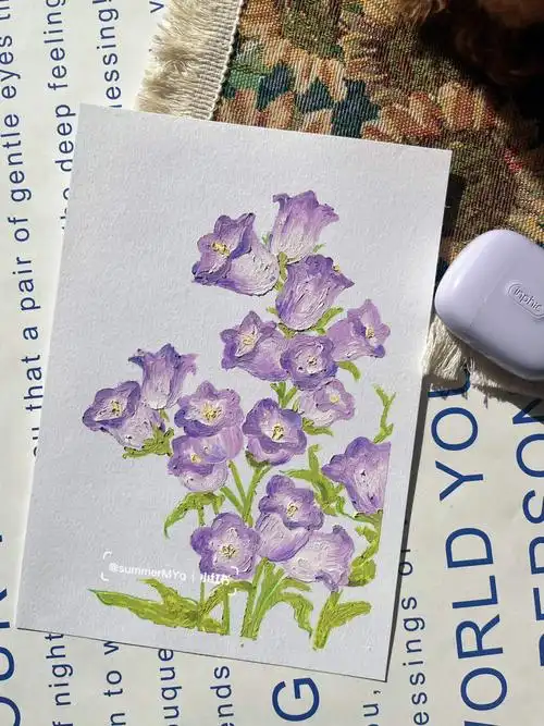 粉色画过了这次就来浪漫的紫色吧紫色的风铃花遇到了