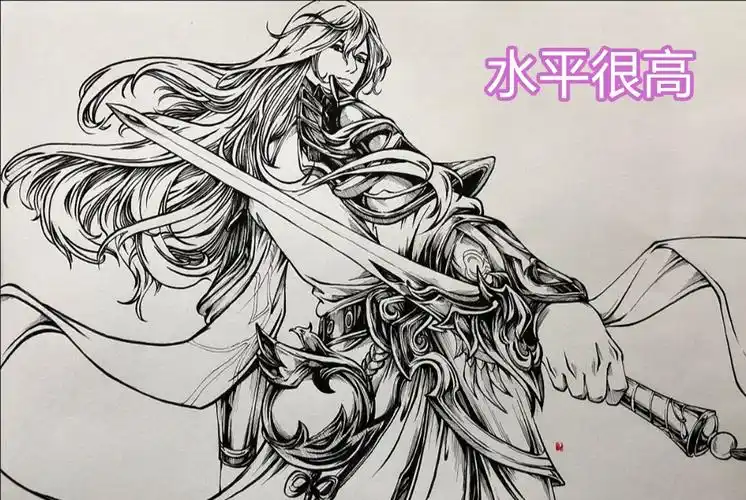 原创王者荣耀玩家手绘李白霸气侧漏这个奶凶奶凶的东皇有点儿萌