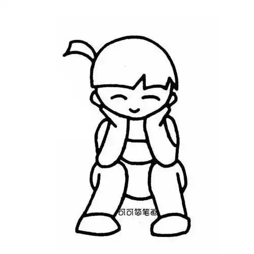 坐在地上的人物简笔画