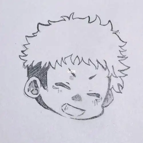 虎杖悠仁临摹含过程 参考图于后 简笔画教程简笔画教程临摹