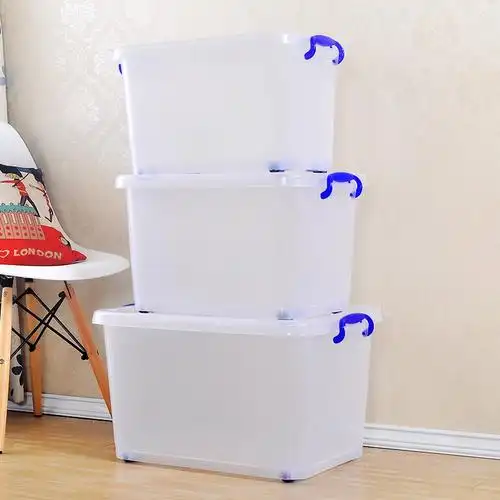 厂家直销批发塑料收纳箱透明大号收纳盒车载储物箱卡通玩具整理箱