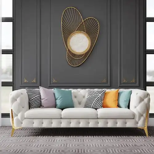 轻奢沙发后现代小户型美式客厅北欧头层牛皮拉扣组合沙发 - 典雅家具