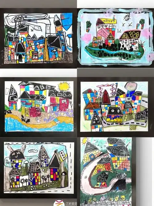 五岁孩子笔下蒙德里安的格子建筑