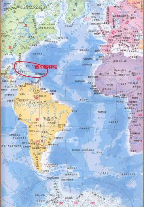 西印度群岛位于大西洋什么方位?