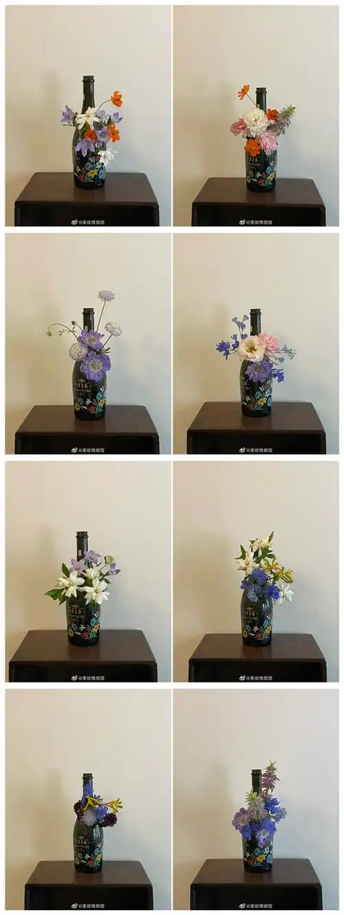南宁哪里可以学花艺先来看看酒瓶插花作品