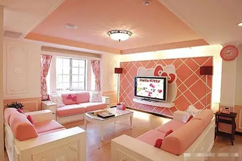 这样的客厅是hellokitty迷的最爱啦~~,客厅,hellokitty,公主,浪漫