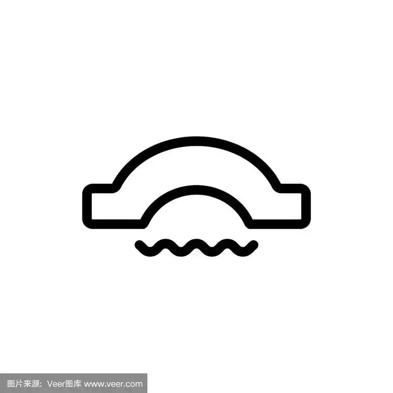 桥图标矢量.孤立轮廓符号插图