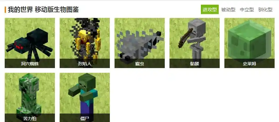 我的世界怪物属性大全