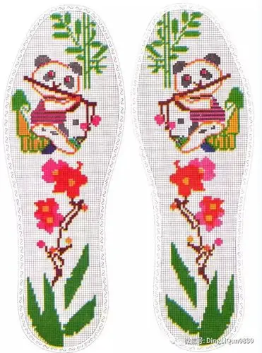 精美的十字绣鞋垫图纸二