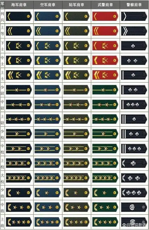 中国军衔:从一杠一星到金枝金徽