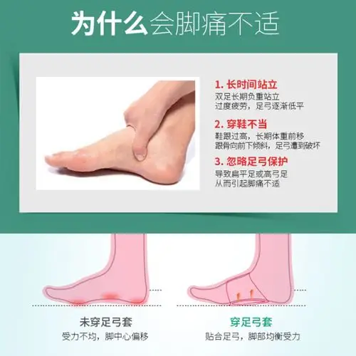 扁平足硅胶无痛按摩足心垫纹绷带足弓运动矫正鞋垫