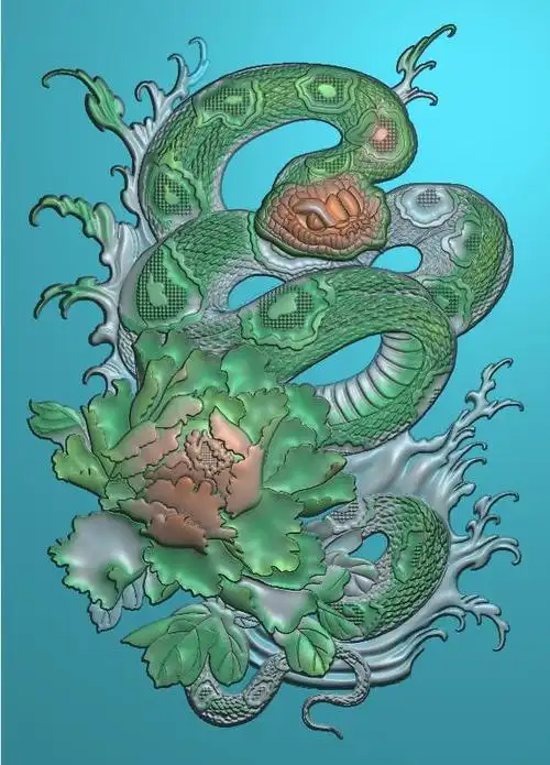 2018年精雕牌子挂件图纸jdp格式yd143牡丹花设计素材