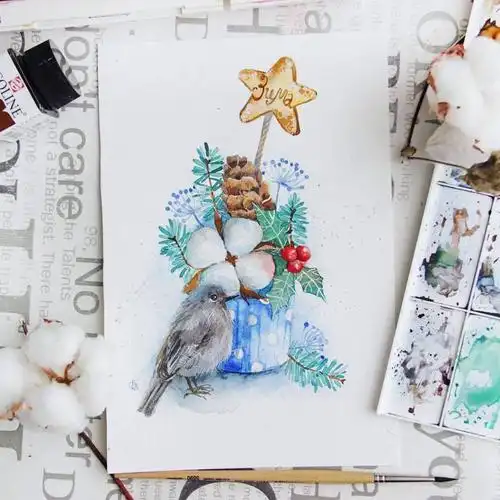 ins搬运分享 插画师olga_bobko的水彩画 同样是小清新又温暖舒适