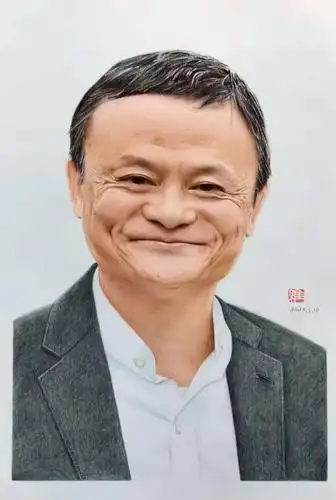 彩铅人像 没有马云的时代 只有时代的马云