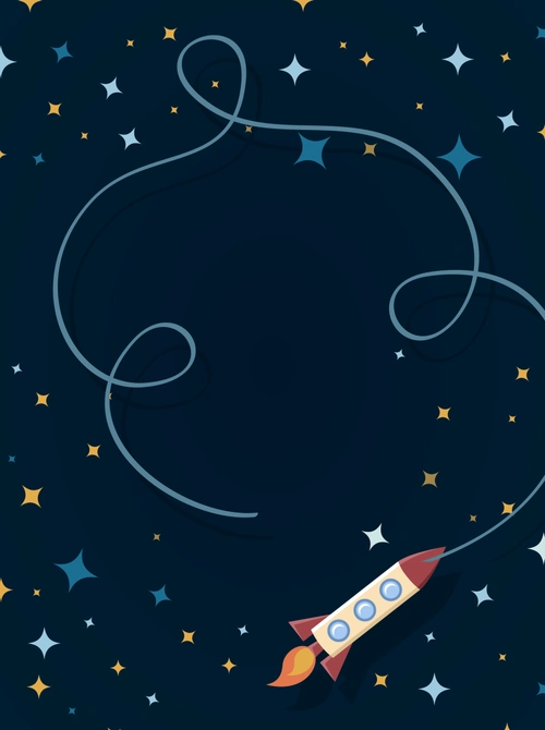 矢量蓝色卡通儿童画星空宇宙背景 - 当图网