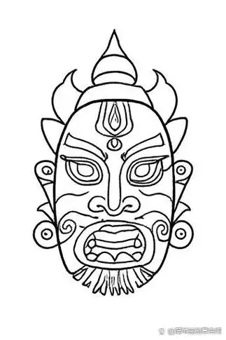 🎭藏戏面具简笔画画法✨