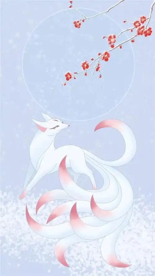 故宫神兽系列插画九尾狐webp