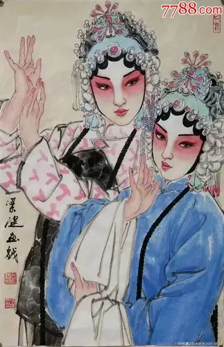 梁健老师戏曲人物_价格3800元【字画真迹馆】_第1张_7788收藏__收藏