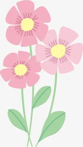 春天花枝花朵素材免抠粉色温馨春风