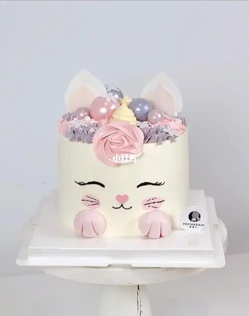小猫女生女孩可爱蛋糕