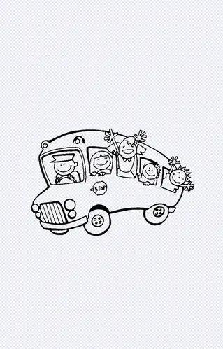 坐公交车的孩子们