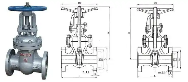 产品库 泵/阀/管件/水箱 阀门 闸阀 z41h手动闸阀 手动闸阀结构图1