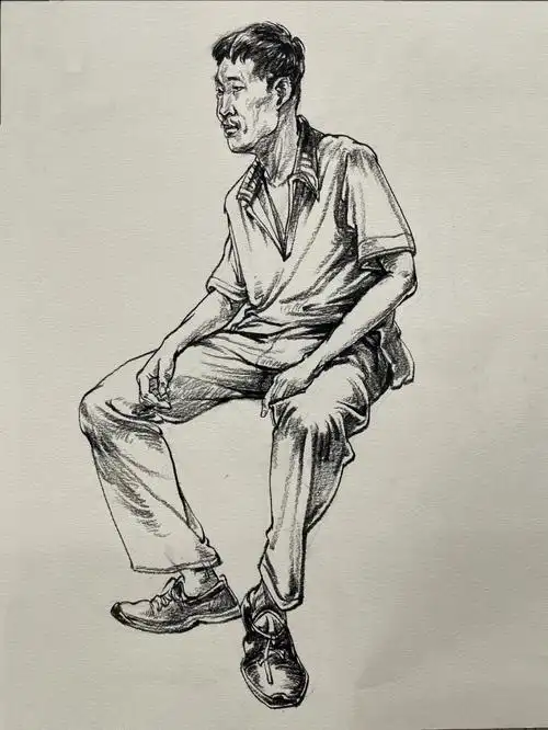 单人速写男中年