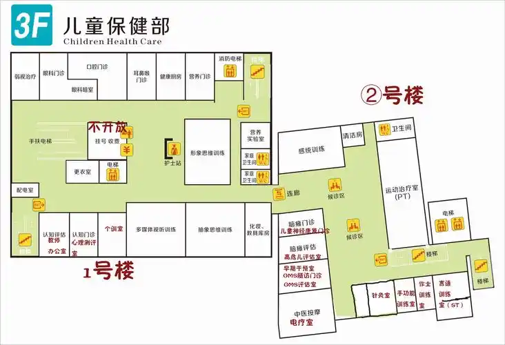 罗定市妇幼保健院门诊楼各楼层业务科室分布图