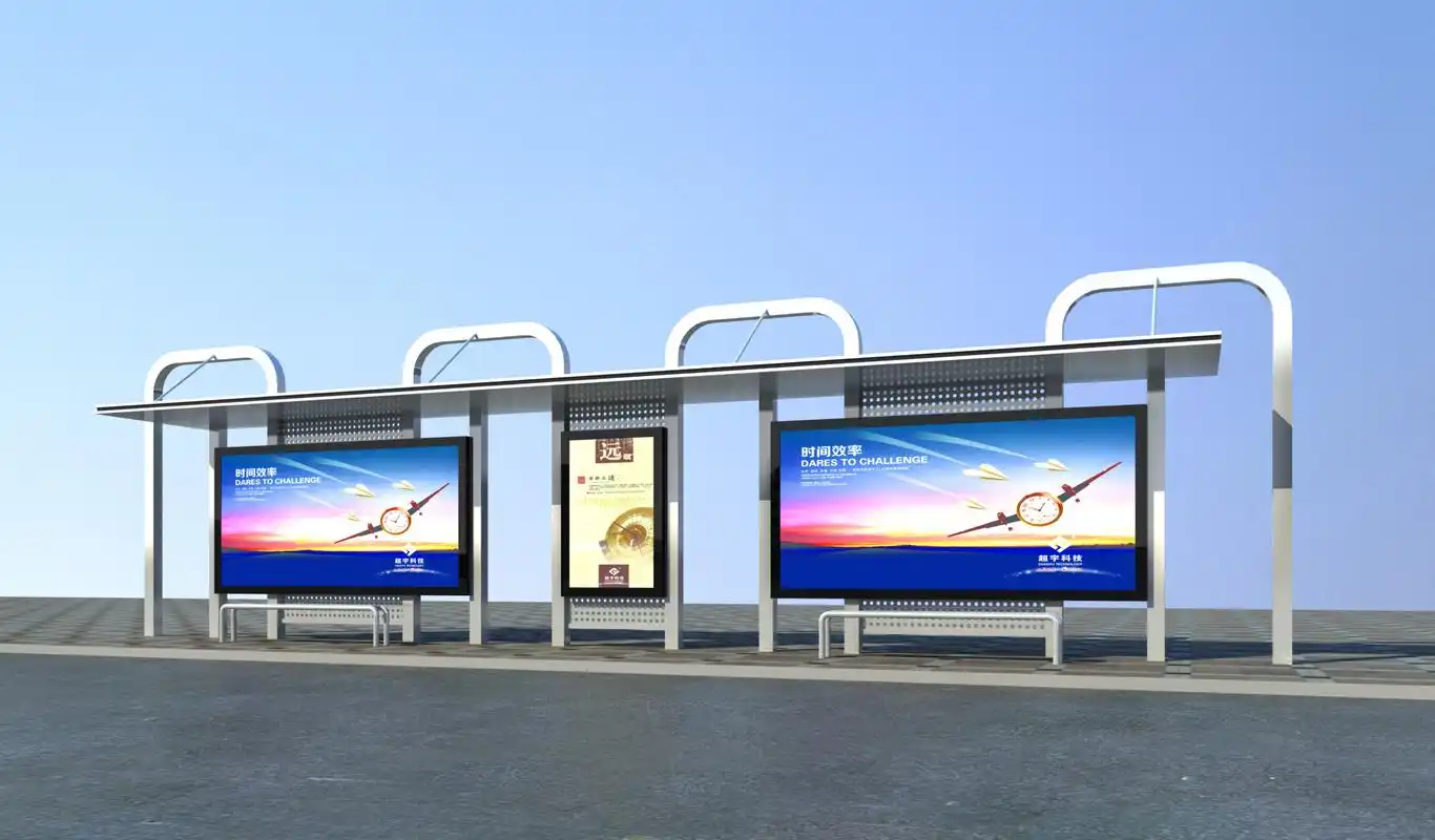 停靠点公交车广告牌站台宣传不锈钢候车亭公交站台停靠站台