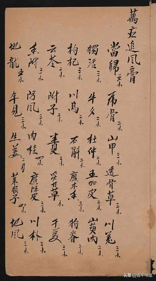 市面少见民国古方手抄本,内容仅供参考