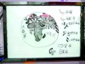 原来小同学画了幅精美世界地图