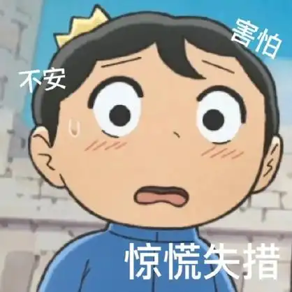 害怕不安惊慌失措 - 国王排名波吉表情包_卡通表情-发表情