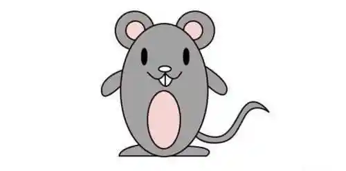 难点是对小老鼠可爱呆萌的表情进行刻画,这样画出来的小老鼠简笔画既