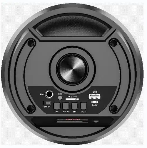 zqs新款黑色户外大喇叭4寸音响 派对喇叭火焰幻光效果蓝牙音箱