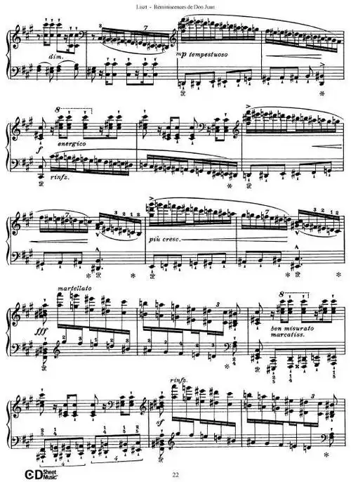 李斯特 - 唐璜的回忆(改编自莫扎特)钢琴谱-环球钢琴网
