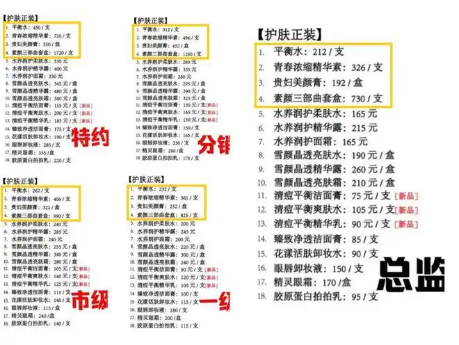 以售价2280元/套的"素颜三部曲"为例,从d-a类代理的拿货价分别为1720