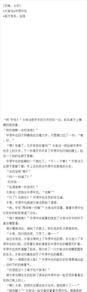 文豪野犬##双黑##太中##太宰治##中原中也#. 来自yn月诺 - 微博