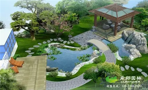 现代简约庭院设计效果图 - 广州乐郊园林工程有限公司