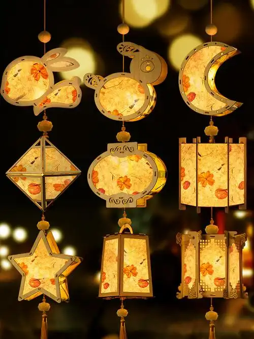 36成交2件相似国庆节红色爱国教育主题纸雕灯笼手工diy